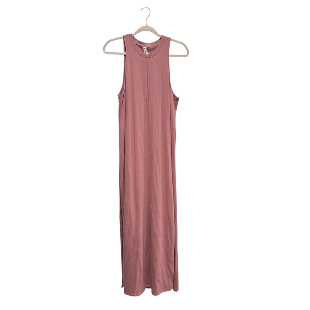 Athleta Destination Maxi Tank Dress Cotton Blend Athleisure Palermo Pink Mauve M - Picture 2 of 10